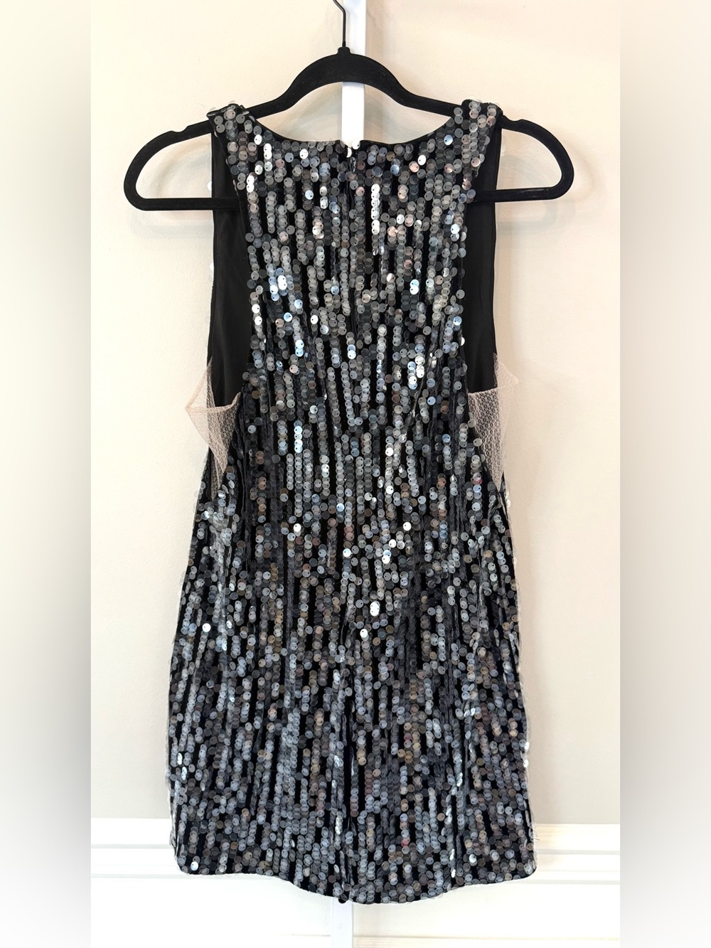 NBD Bexley Black Sequin Deep V Mini Dress Size S Party Cocktail Club Dress - Picture 6 of 15